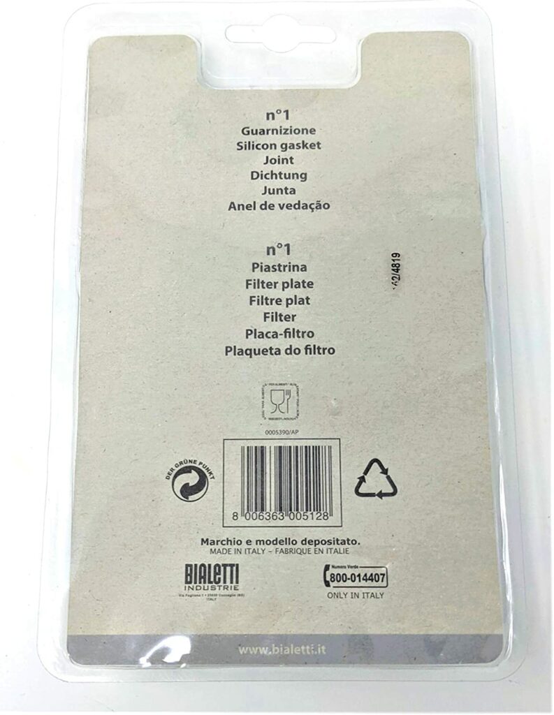 Bialetti Ersatz SILIKON Dichtung (1x) und Sieb (1x) für Edelstahl