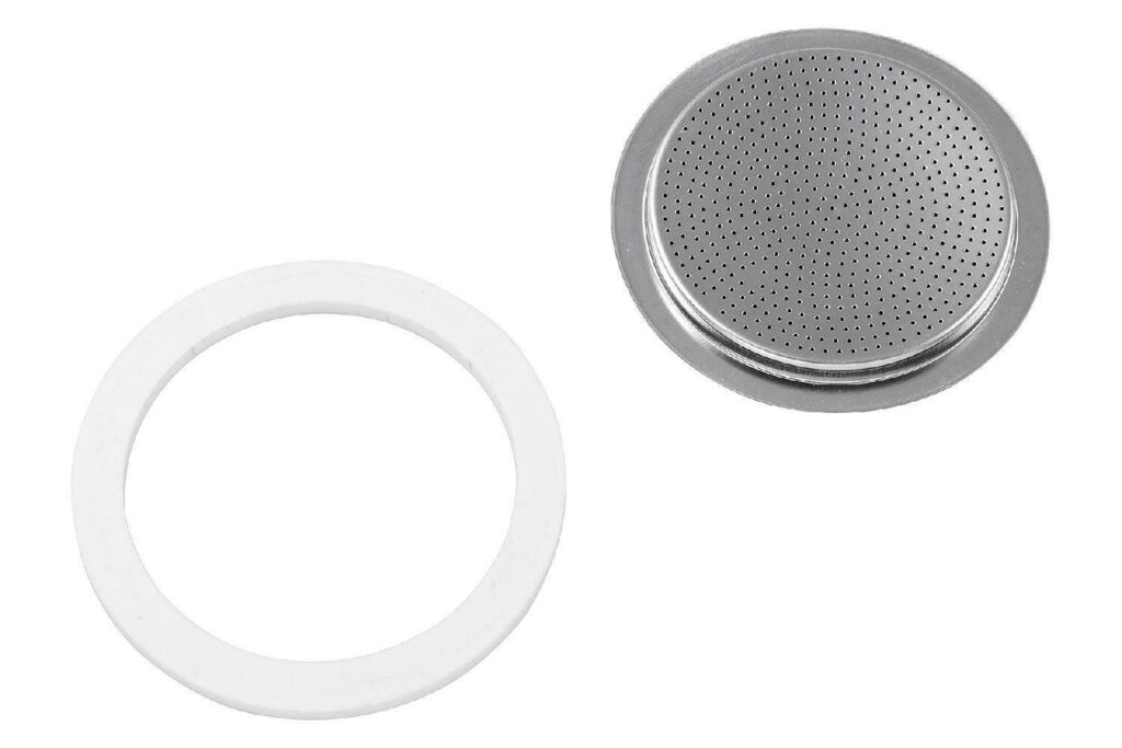 Bialetti Ersatz SILIKON Dichtung (1x) und Sieb (1x) für Edelstahl